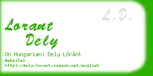 lorant dely business card